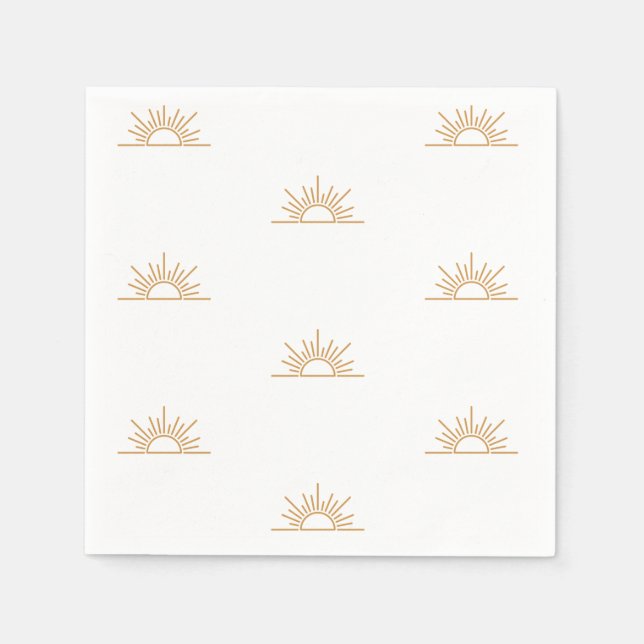 A Little Ray of Sunshine Boho Baby Shower  Napkins (Front)