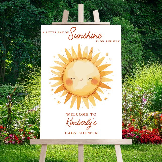 A Little Ray Of Sunshine Boho Baby Shower Welcome Foam Board (Creator Uploaded)
