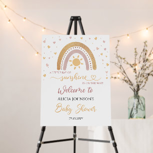 A Little Ray of Sunshine Boho Rainbow Welcome Sign