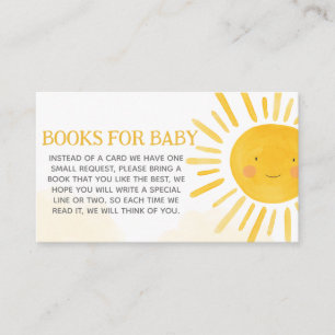 A Little Ray of Sunshine Books for Baby Enclosure Card