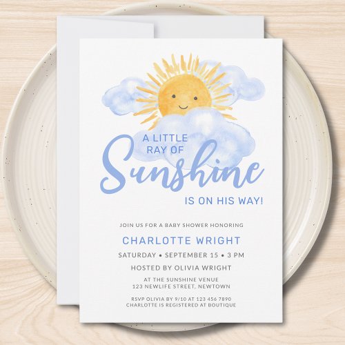 A Little Ray Of Sunshine Boy's Baby Shower