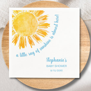 A Little Ray of Sunshine Boy's Baby Shower Napkins
