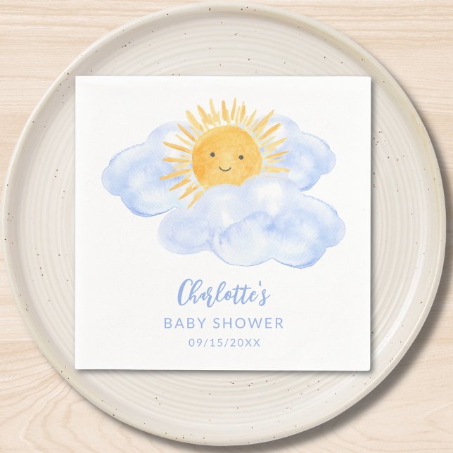 A Little Ray Of Sunshine Boy's Baby Shower Napkins (Creator Uploaded)