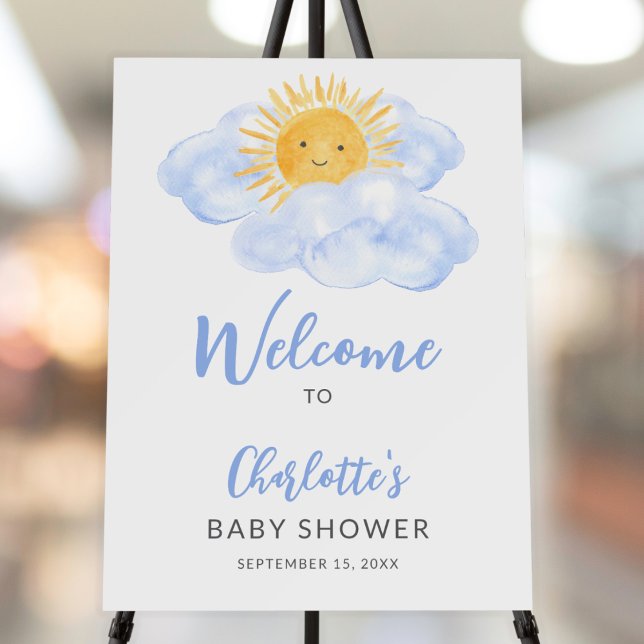 A Little Ray Of Sunshine Boy's Baby Shower Welcome Foam Board (Creator Uploaded)