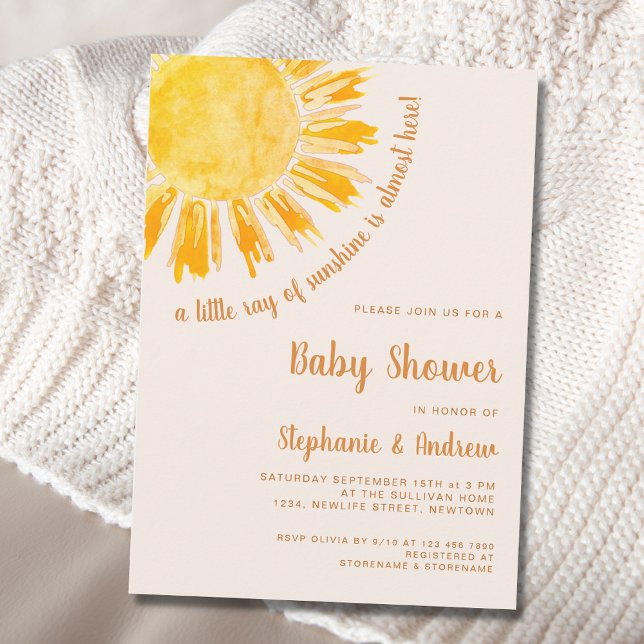A Little Ray of Sunshine Couples Baby Shower  Invitation (Creator Uploaded)