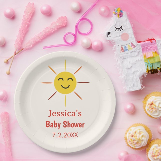 A Little Ray of Sunshine Custom  Baby Shower  Paper Plates (Party)