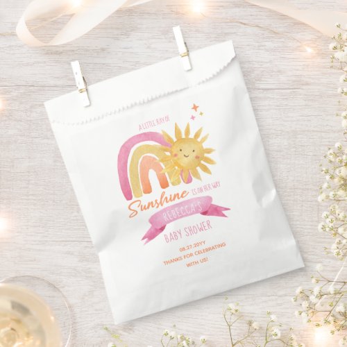 A Little Ray of Sunshine Girl Baby Shower  Favor Bag