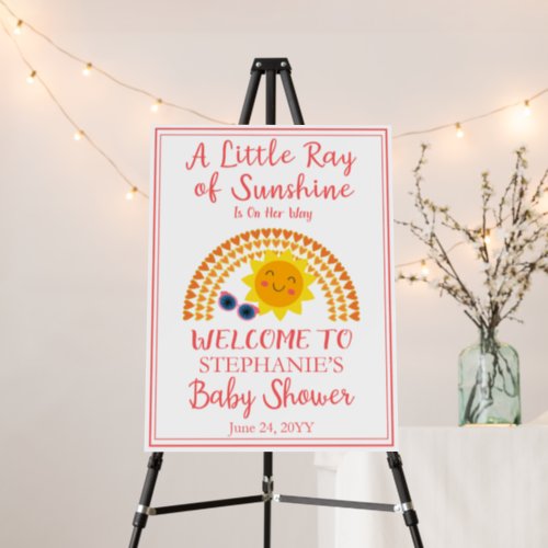 A Little Ray of Sunshine Girl Baby Shower Foam Board