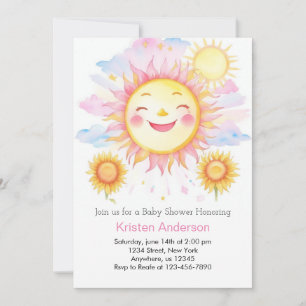 A Little Ray of Sunshine Girl Baby Shower Invitation