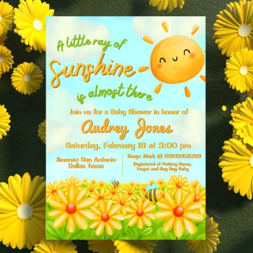 A Little Ray of Sunshine is Almost There  Invitation