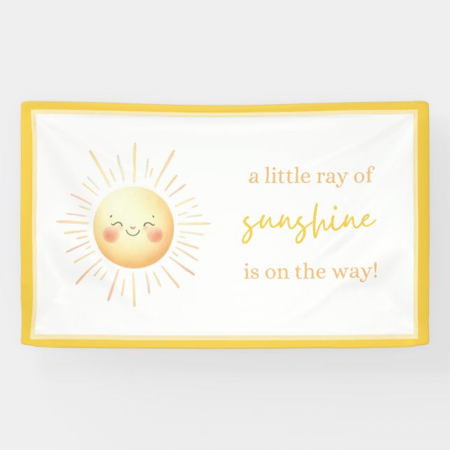 A Little Ray of Sunshine is on the Way Baby Shower Banner (Horizontal)