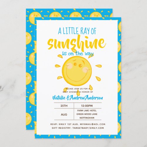 A Little Ray Of SUNSHINE is on the way _ Blue Invitation