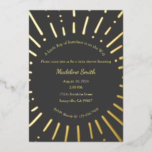 A Little Ray of Sunshine is on the Way Invitation Foil Invitation