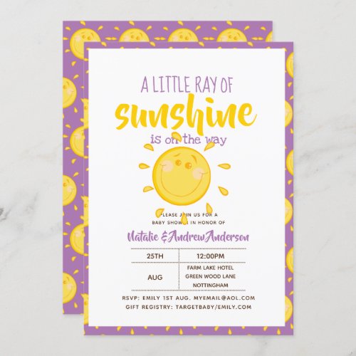A Little Ray Of SUNSHINE is on the way _ Purple Invitation