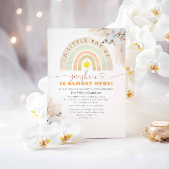 A Little Ray Of Sunshine - Rainbow Baby Shower Invitation by lovelywow at Zazzle