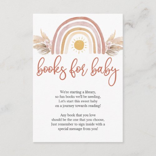 A Little Ray of Sunshine Rainbow Books For Baby Enclosure Card