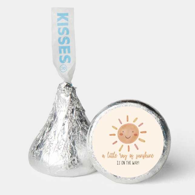 A Little Ray Of Sunshine Yellow Sun Baby Shower Hershey®'s Kisses® (Front)