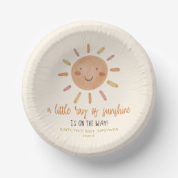 A Little Ray Of Sunshine Yellow Sun Baby Shower Paper Bowls