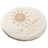 A Little Ray Of Sunshine Yellow Sun Baby Shower Sugar Cookie (Angled)