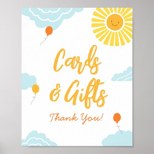 A Little Ray Sunshine Baby Shower Cards  Gifts Poster