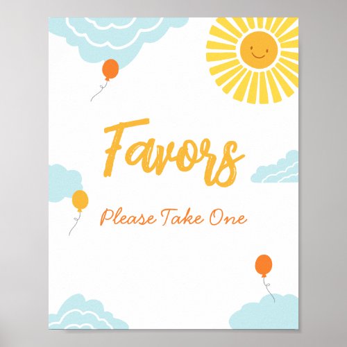 A Little Ray Sunshine Baby Shower Favors Sign
