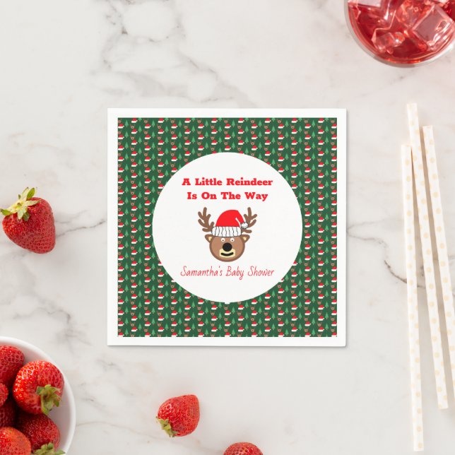 A Little Reindeer Is On The Way Napkins (Insitu)