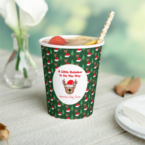 A Little Reindeer Is On The Way Paper Cups
