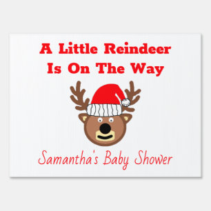 A Little Reindeer Is On The Way Sign