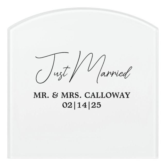 A Little Retro Just Married  Door Sign (Contour Front)