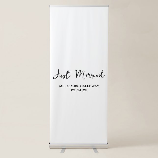 A Little Retro Just Married  Retractable Banner (Front)