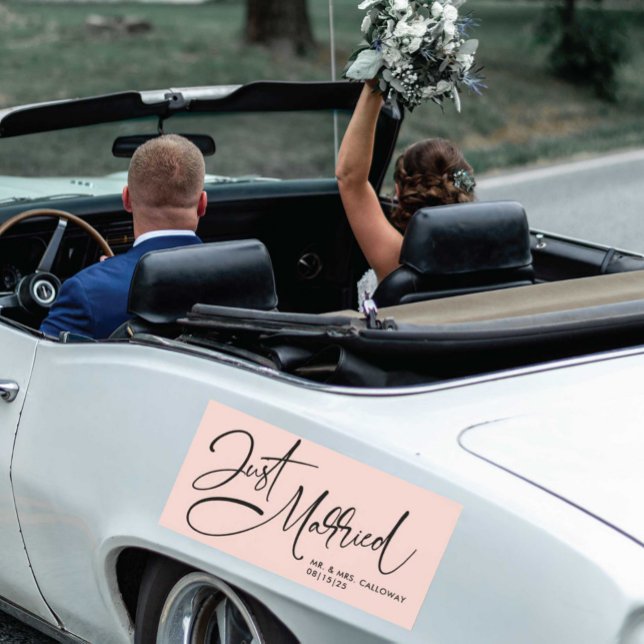 A Little Retro Just Married Wedding Car Magnet (Creator Uploaded)