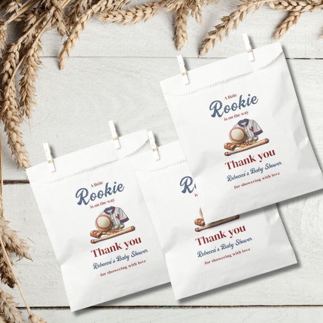 A Little Rookie on the Way - Baseball Baby Shower  Favor Bag (Creator Uploaded)