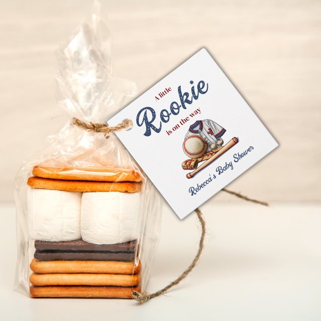 A Little Rookie on the Way - Baseball Baby Shower Favor Tags (Creator Uploaded)
