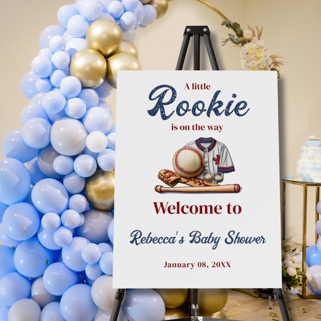 A Little Rookie on the Way - Baseball Baby Shower  Foam Board (Creator Uploaded)