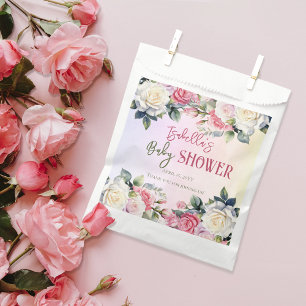 A Little Rose Floral Girl Baby Shower Thank You Favor Bag