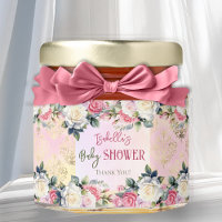 A Little Rose Floral Girl Baby Shower Thank You