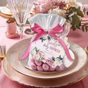 A Little Rose Girl Floral Damask Baby Shower Favor Tags