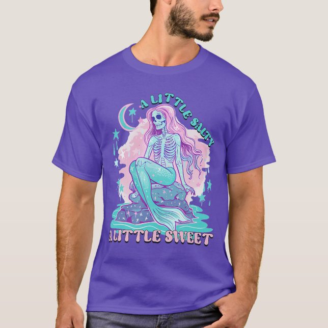 A Little Salty A Little Sweet Mermaid Skeleton Sum T-Shirt (Front)