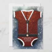 A Little Santa Baby Is On The Way Boy Baby Shower Invitation (Back)