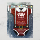 A Little Santa Baby Is On The Way Boy Baby Shower Invitation (Front/Back)