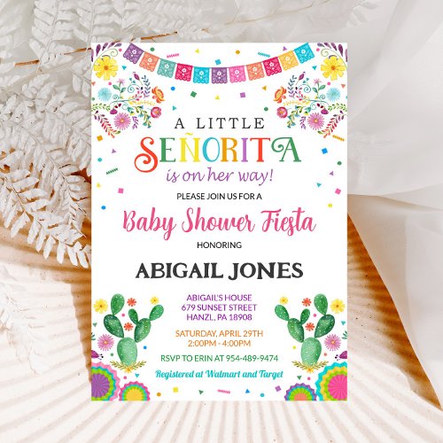 A little senorita baby shower invitation