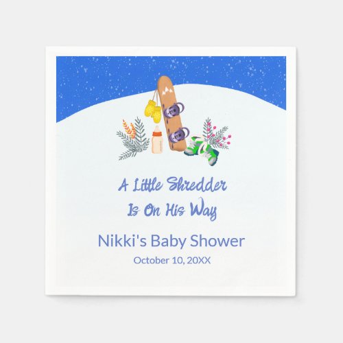 A Little Shredder Snowboard Napkins