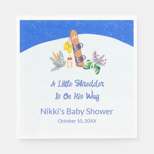 A Little Shredder Snowboard Napkins