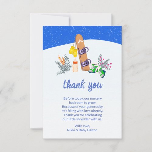 A Little Shredder Snowboard Thank You Card