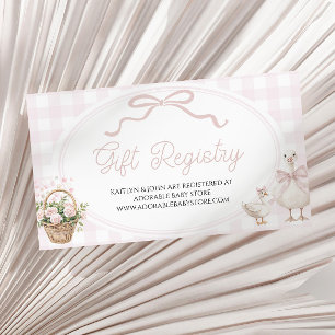 A Little Silly Goose Baby Shower Gift Registry Enclosure Card