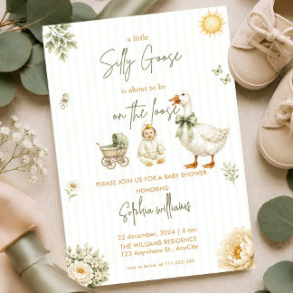 A Little Silly Goose Custom Baby Shower Invitation