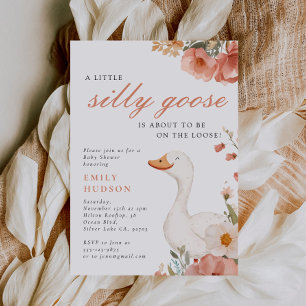 A Little Silly Goose Girl Baby Shower Invitation