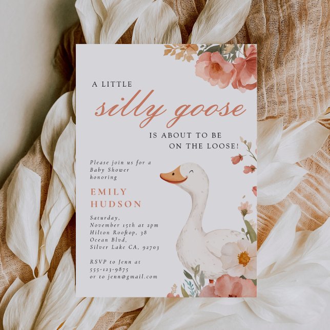 A Little Silly Goose Girl Baby Shower Invitation (Creator Uploaded)