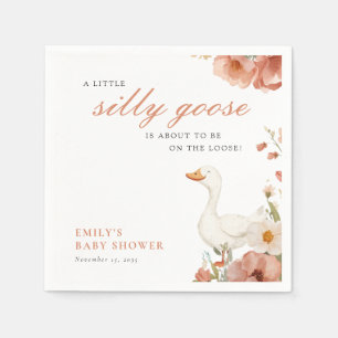 A Little Silly Goose Girl Baby Shower Napkins