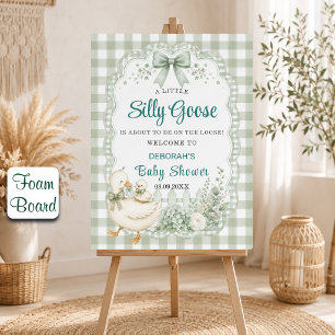 A Little Silly Goose Green Cottagecore Baby Shower Foam Board